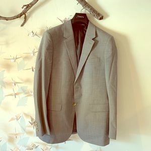 Mens THEORY Slim Fit Suit in Melange Gray